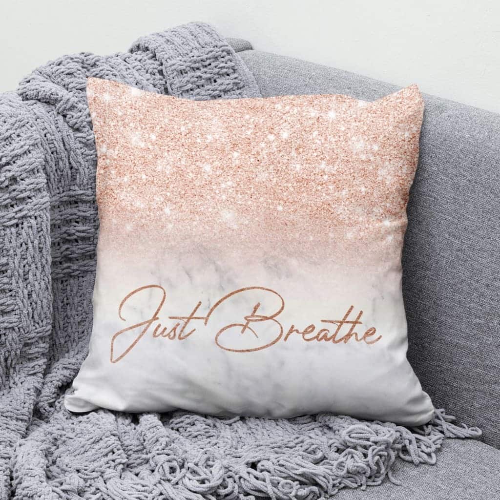 Just Breathe Christian Faith Religious Pillow Just Breathe Christian Faith Religious Pillow