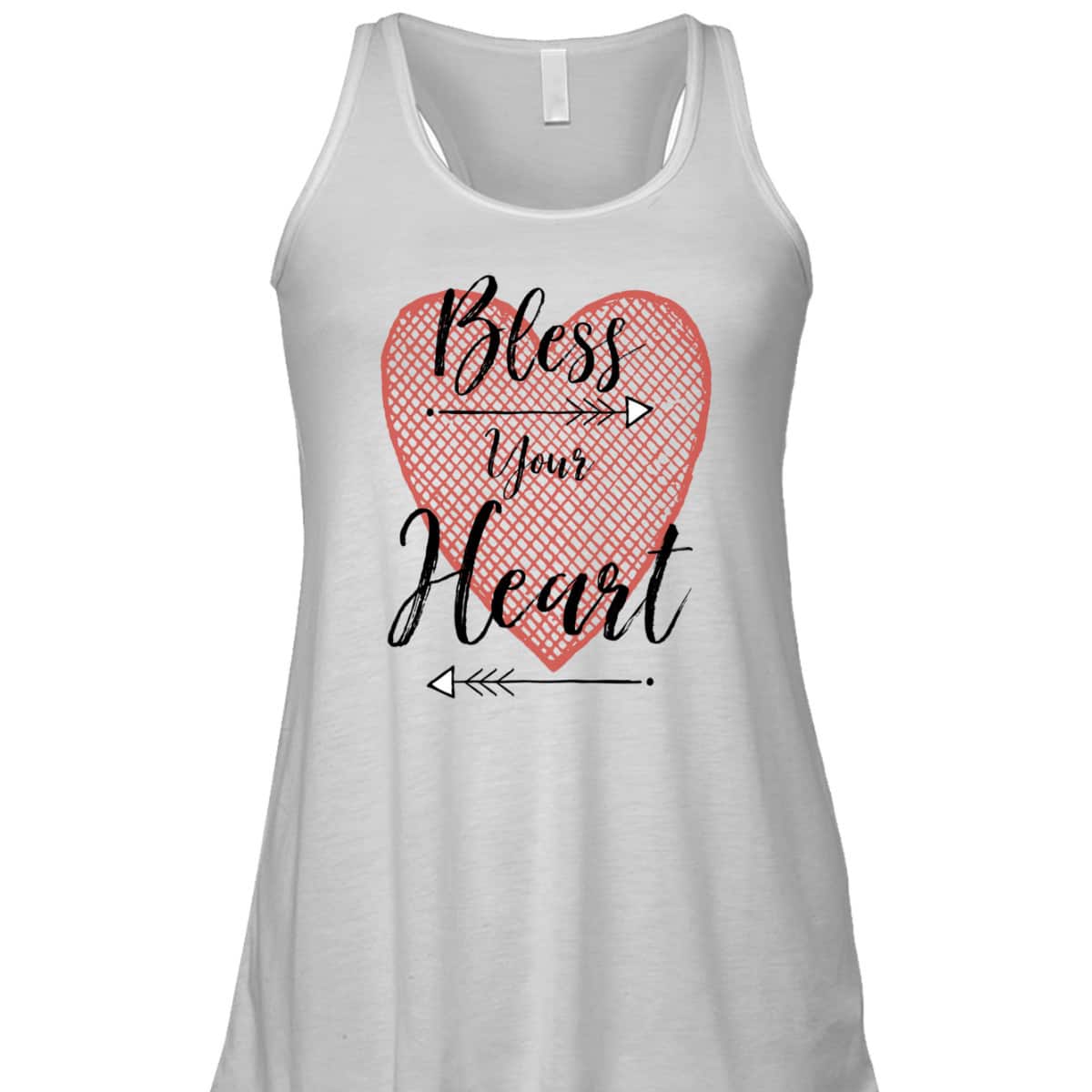 Bless Your Heart Cross Hatch Heart And Arrows T-Shirt Bless Your Heart Cross Hatch Heart And Arrows T-Shirt