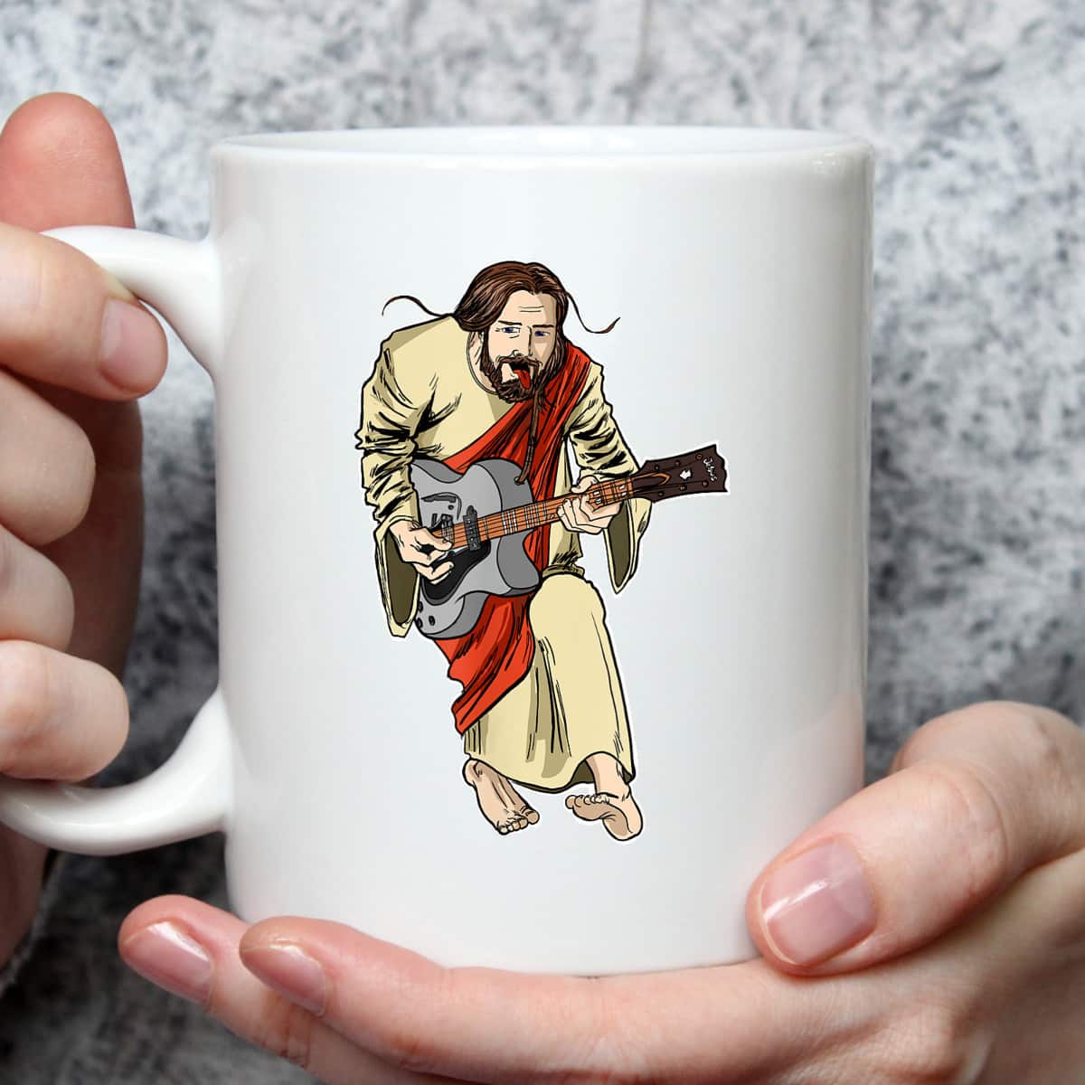 Rocker Jesus With Guitar Funny Rockstar Jesus T-Shirt Rocker Jesus With Guitar Funny Rockstar Jesus T-Shirt