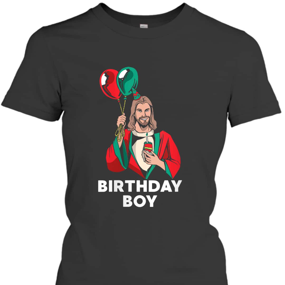 Birthday Boy Jesus Christ Santa Hat Christmas Christian T-Shirt Birthday Boy Jesus Christ Santa Hat Christmas Christian T-Shirt