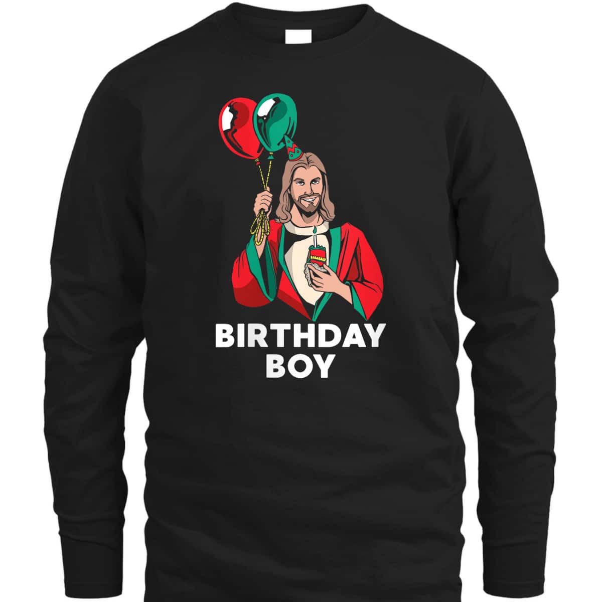 Birthday Boy Jesus Christ Santa Hat Christmas Christian T-Shirt Birthday Boy Jesus Christ Santa Hat Christmas Christian T-Shirt