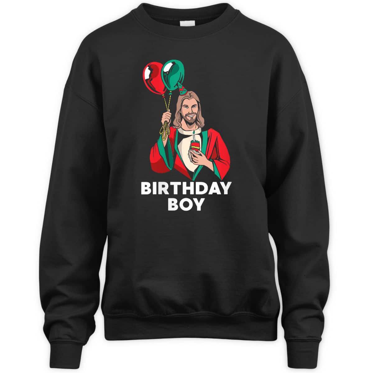 Birthday Boy Jesus Christ Santa Hat Christmas Christian T-Shirt Birthday Boy Jesus Christ Santa Hat Christmas Christian T-Shirt