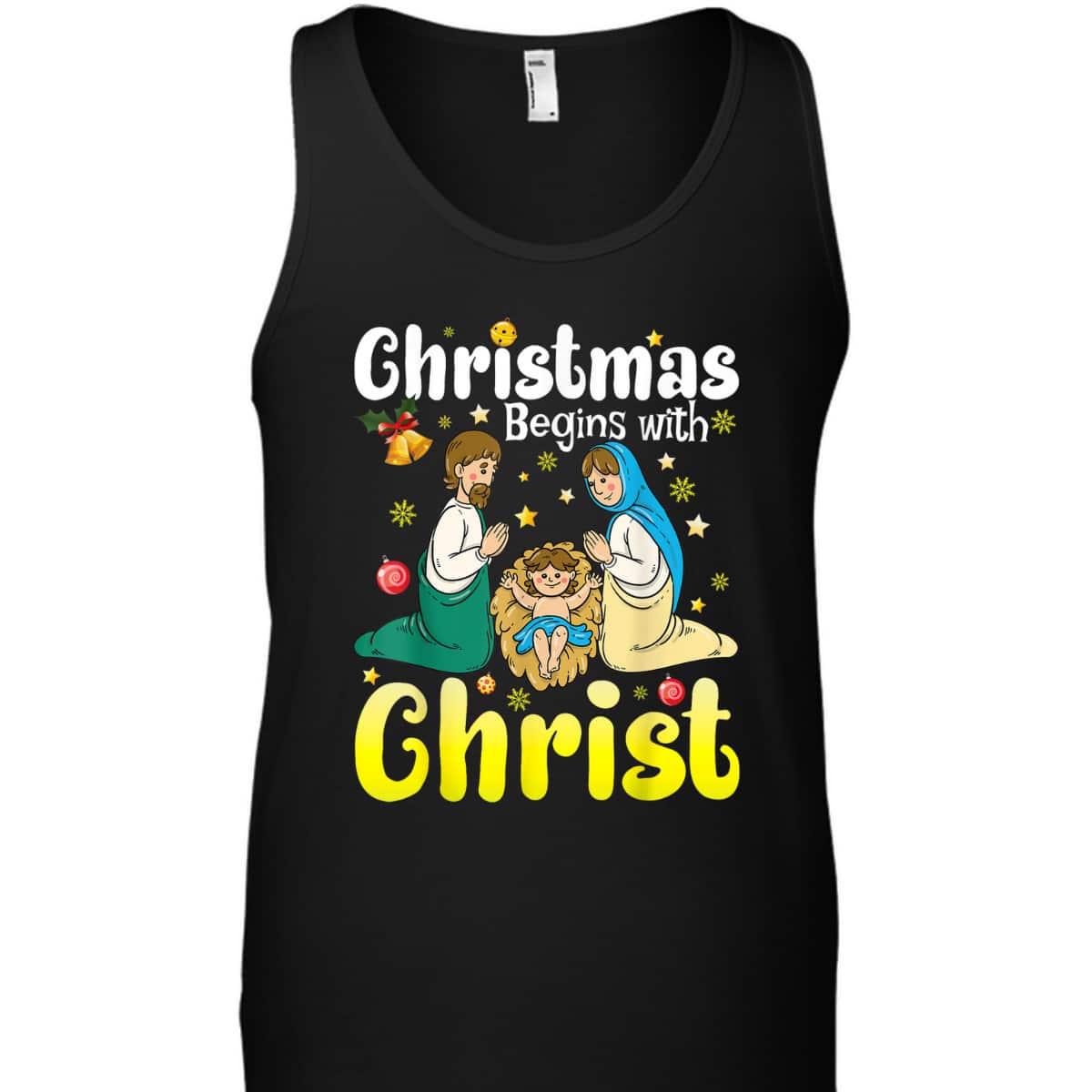 Family Christmas Begins With Christ Jesus Cross Christian T-Shirt Family Christmas Begins With Christ Jesus Cross Christian T-Shirt