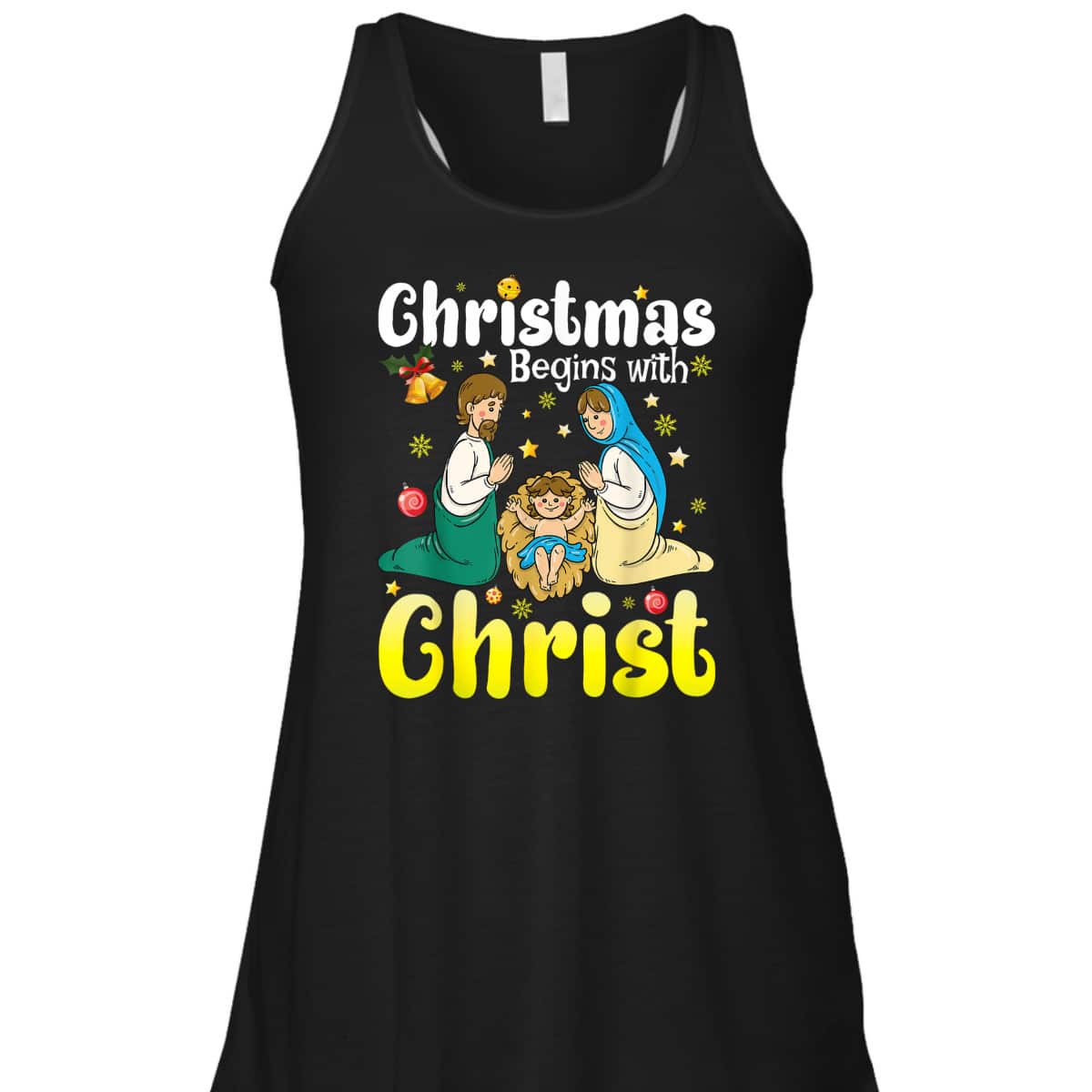 Family Christmas Begins With Christ Jesus Cross Christian T-Shirt Family Christmas Begins With Christ Jesus Cross Christian T-Shirt