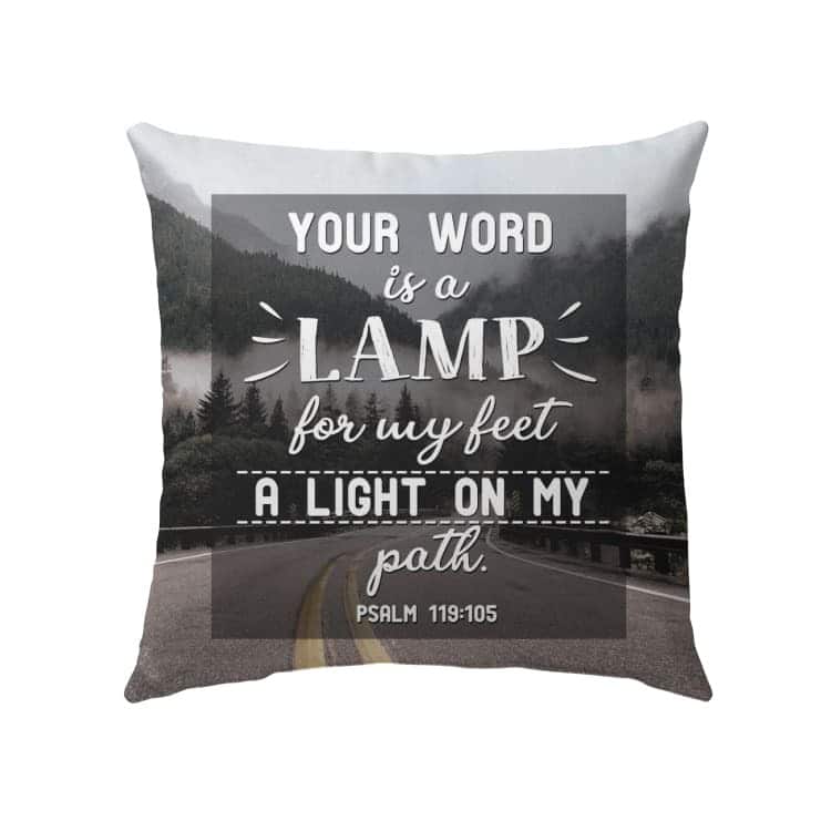 Your Word Is A Lamp To My Feet Psalm 119105 Bible Verse Pillow Your Word Is A Lamp To My Feet Psalm 119105 Bible Verse Pillow
