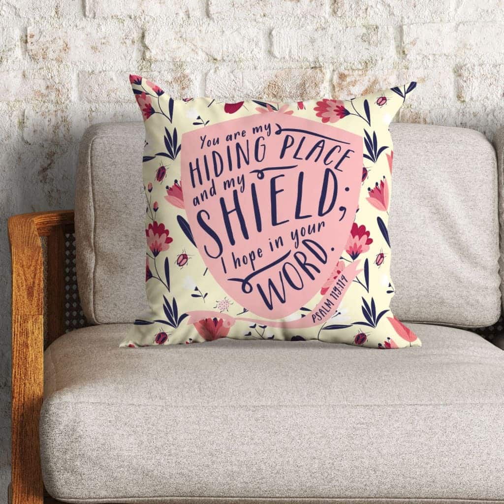 You Are My Hiding Place Psalm 119114 Bible Verse Pillow You Are My Hiding Place Psalm 119114 Bible Verse Pillow