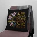 The Lord Will Fight For You Half Leopard Sunflower Christian Pillow