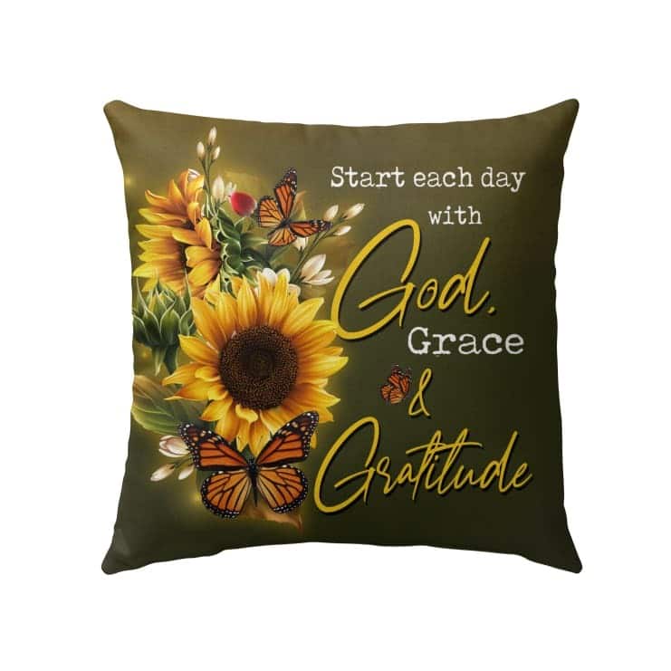 Start Each Day With God Christian Pillow Start Each Day With God Christian Pillow
