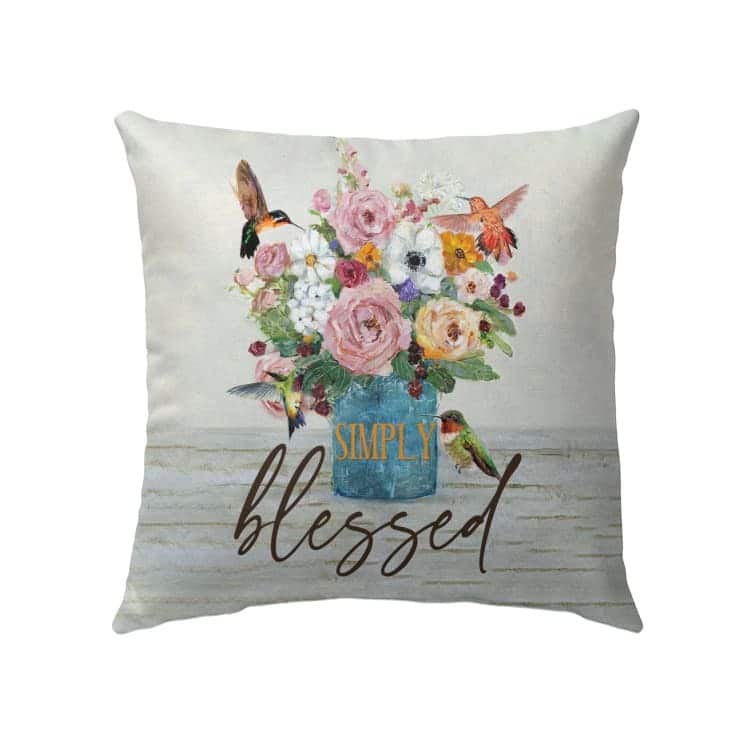 Simply Blessed Hummingbird Flowers Pillow Simply Blessed Hummingbird Flowers Pillow