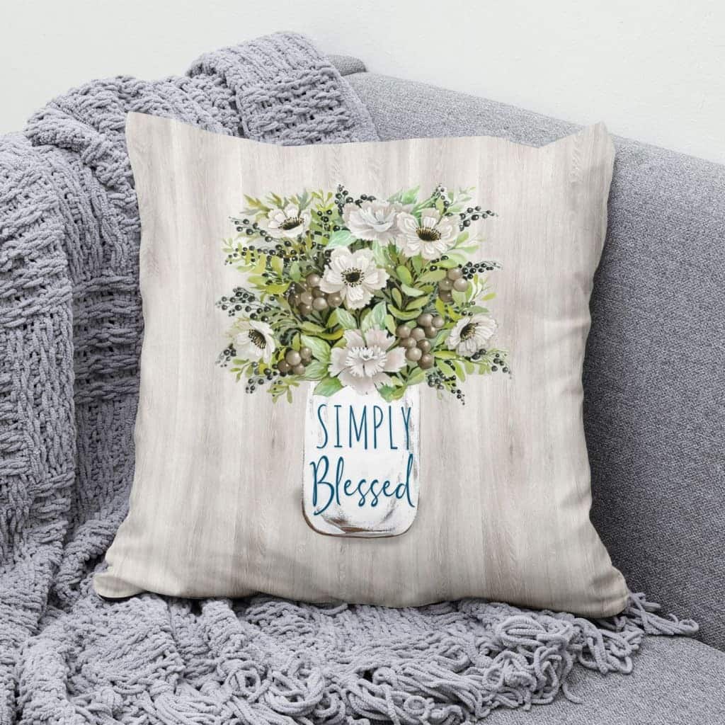 Simply Blessed Floral Christian Pillow Simply Blessed Floral Christian Pillow