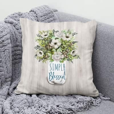 Simply Blessed Floral Christian Pillow Simply Blessed Floral Christian Pillow
