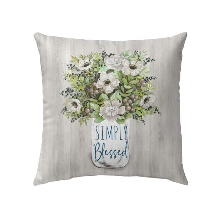 Simply Blessed Floral Christian Pillow Simply Blessed Floral Christian Pillow