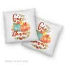 Pumpkin Thanksgiving Give Thanks Christian Religious Faith Pillow