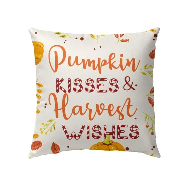 Pumpkin Kisses And Harvest Wishes Christian Pillow