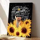 Scripture Sunflower Black Girl God Says You Are Vintage Gifts Canvas Print