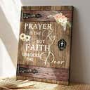 Bible Verse Scripture Christian Art Prayer Is The Key Canvas Print