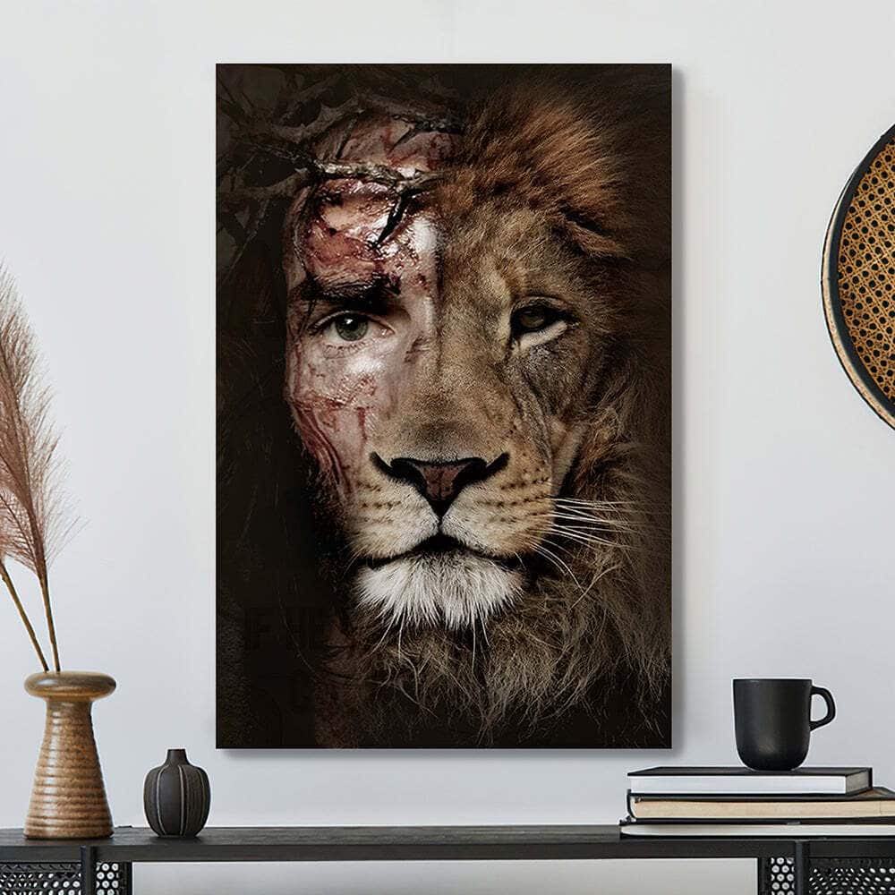 Bible Verse Jesus Christ Grand Lion Jesus Canvas Print - PODRoyal