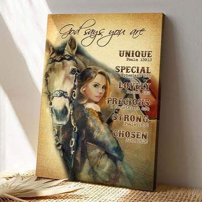 Scripture Christian God Says You Are Bible Verse Horse Canvas Print