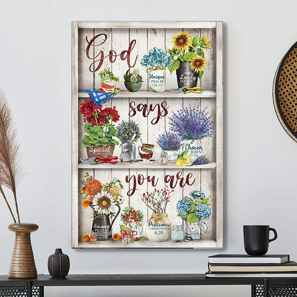 Christian Scripture God Says You Are Flower Jesus Canvas Print Christian Scripture God Says You Are Flower Jesus Canvas Print