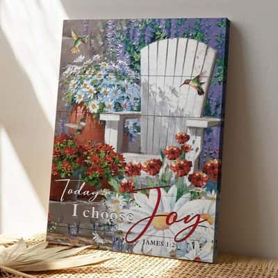 Christian Jesus Today I Choose Joy Faith Bible Verse Canvas Print
