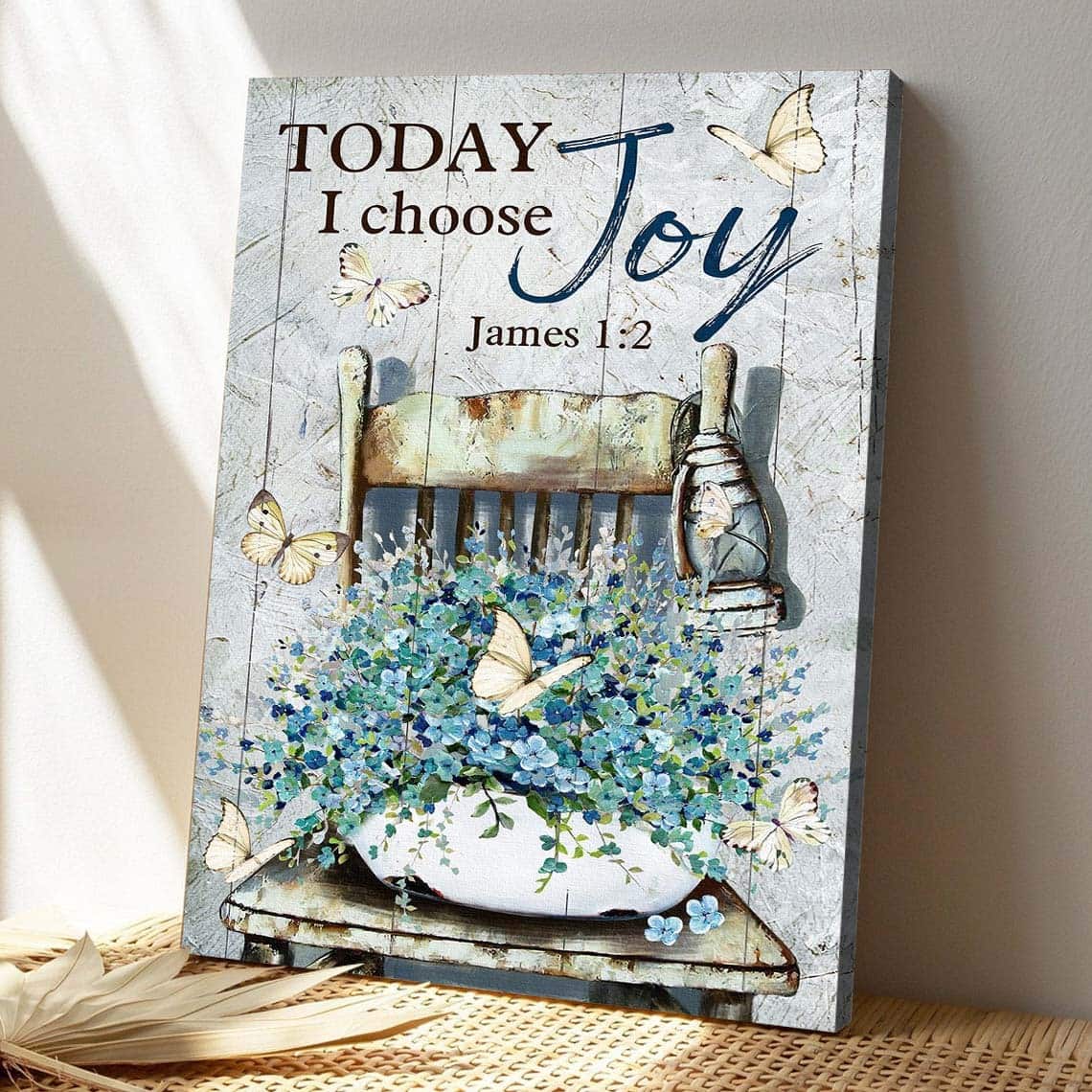 Christian Jesus And Butterflies Today I Choose Joy Bible Verse Canvas Print Christian Jesus And Butterflies Today I Choose Joy Bible Verse Canvas Print