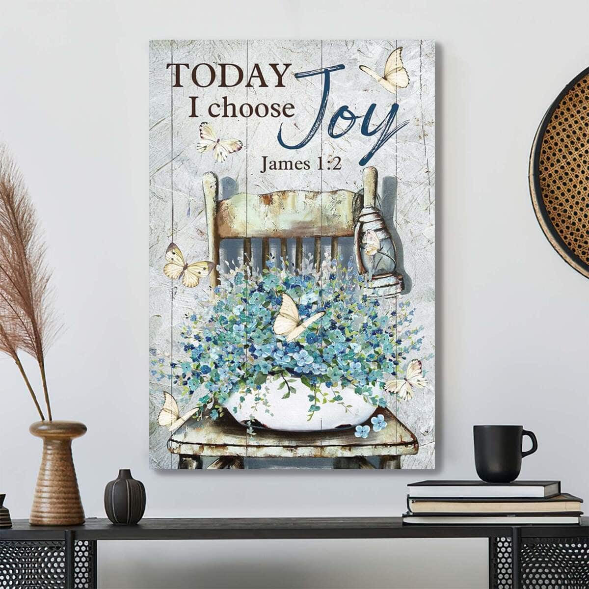 Christian Jesus And Butterflies Today I Choose Joy Bible Verse Canvas Print Christian Jesus And Butterflies Today I Choose Joy Bible Verse Canvas Print