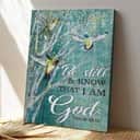 Christian Jesus And Hummingbird Be Still And Know That I Am God 3 Bible Verse Canvas Print