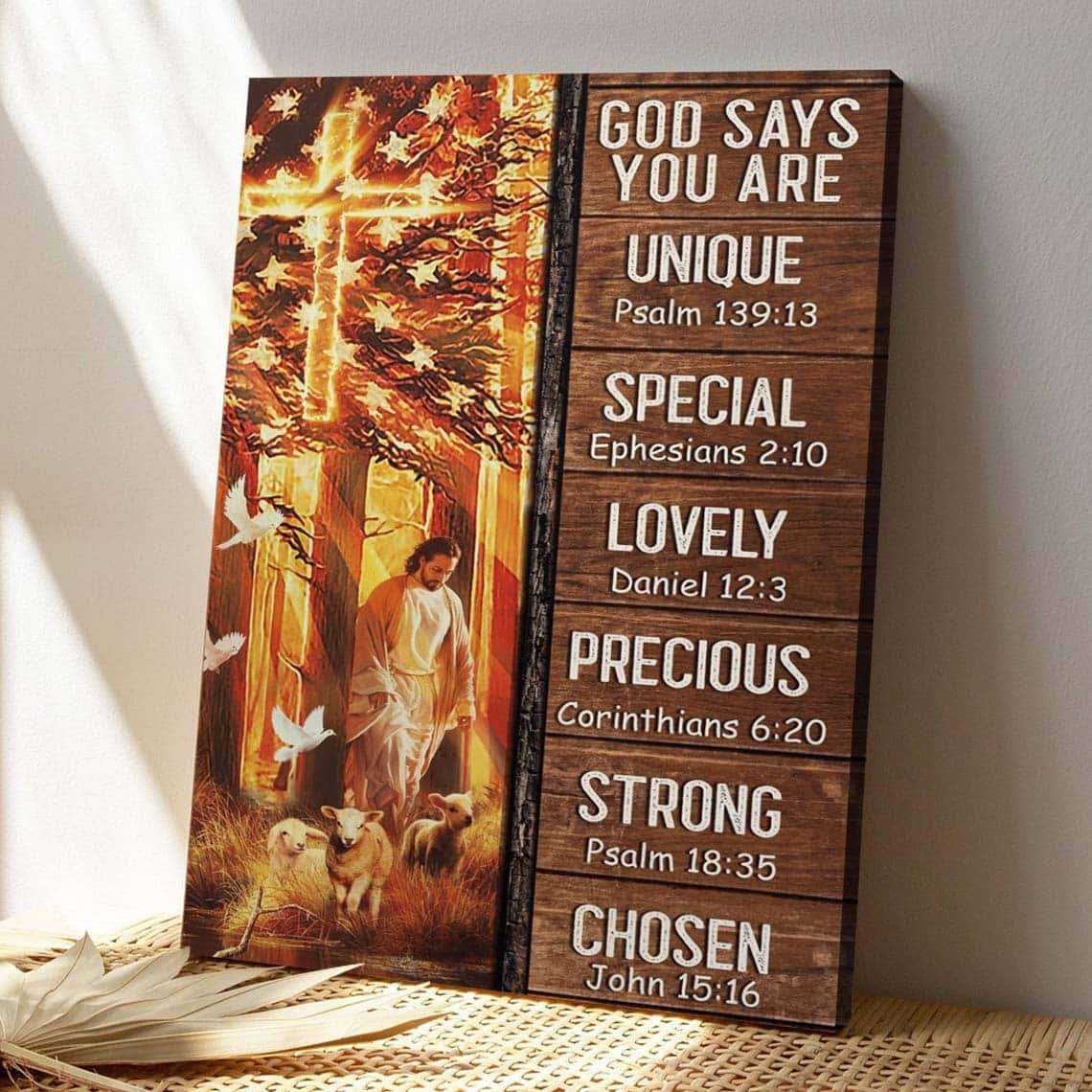 Christian Jesus And Lamb God Says You Are Bible Verse Canvas Print Christian Jesus And Lamb God Says You Are Bible Verse Canvas Print