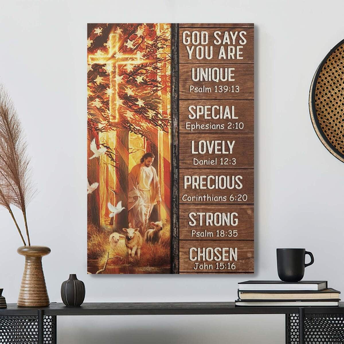 Christian Jesus And Lamb God Says You Are Bible Verse Canvas Print Christian Jesus And Lamb God Says You Are Bible Verse Canvas Print
