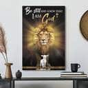 Christian Be Still And Know That I Am God Lion And Lamp Scripture Canvas Print