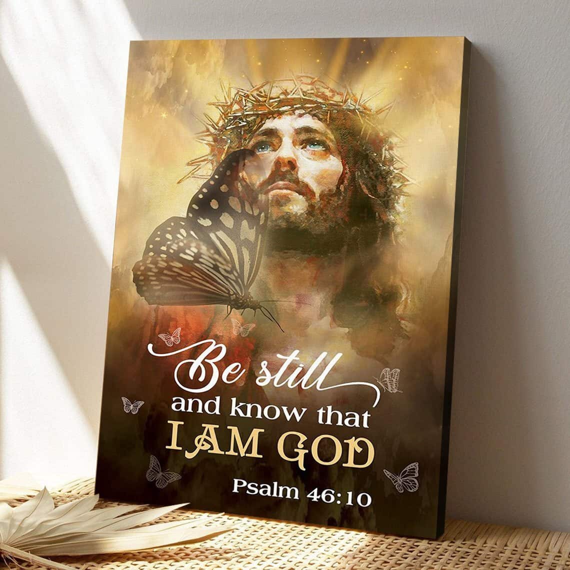 Christian Unique Butterfly Jesus Be Still And Believe In God Scripture Canvas Print Christian Unique Butterfly Jesus Be Still And Believe In God Scripture Canvas Print