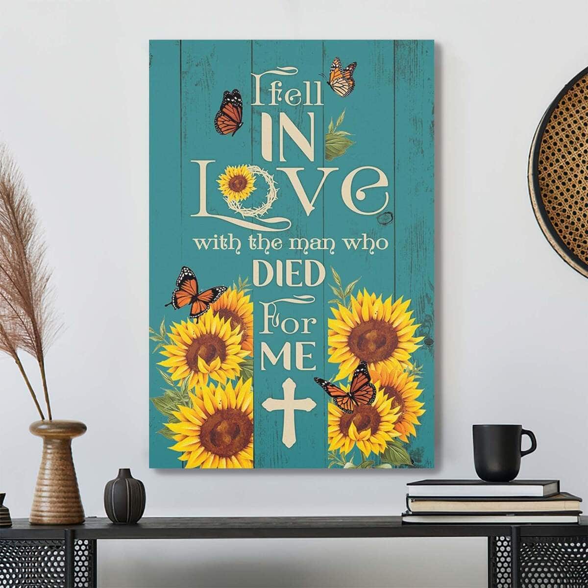 Christian I Fell In Love With God Sunflower Scripture Canvas Print Christian I Fell In Love With God Sunflower Scripture Canvas Print