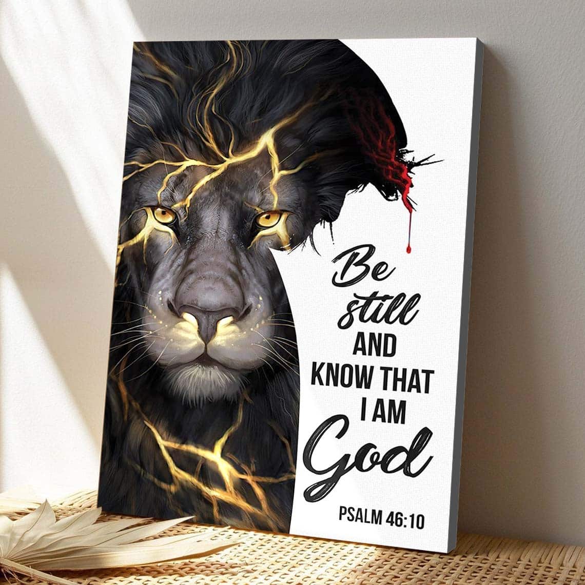 Christian I Am God Special Lion Scripture Canvas Print