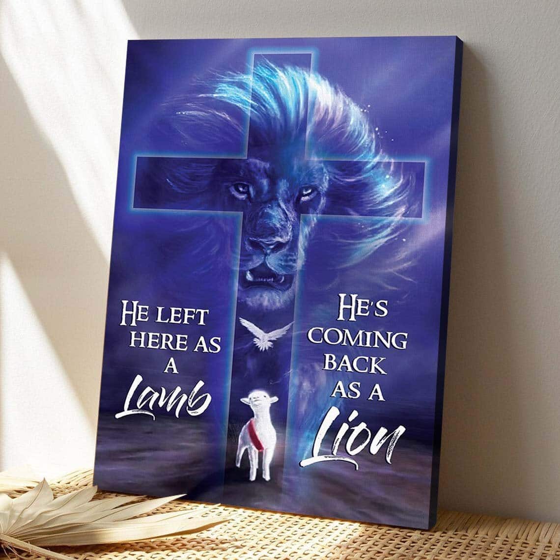 Christian Lion And Lamb He's Coming Back As A Lion Scripture Canvas Print