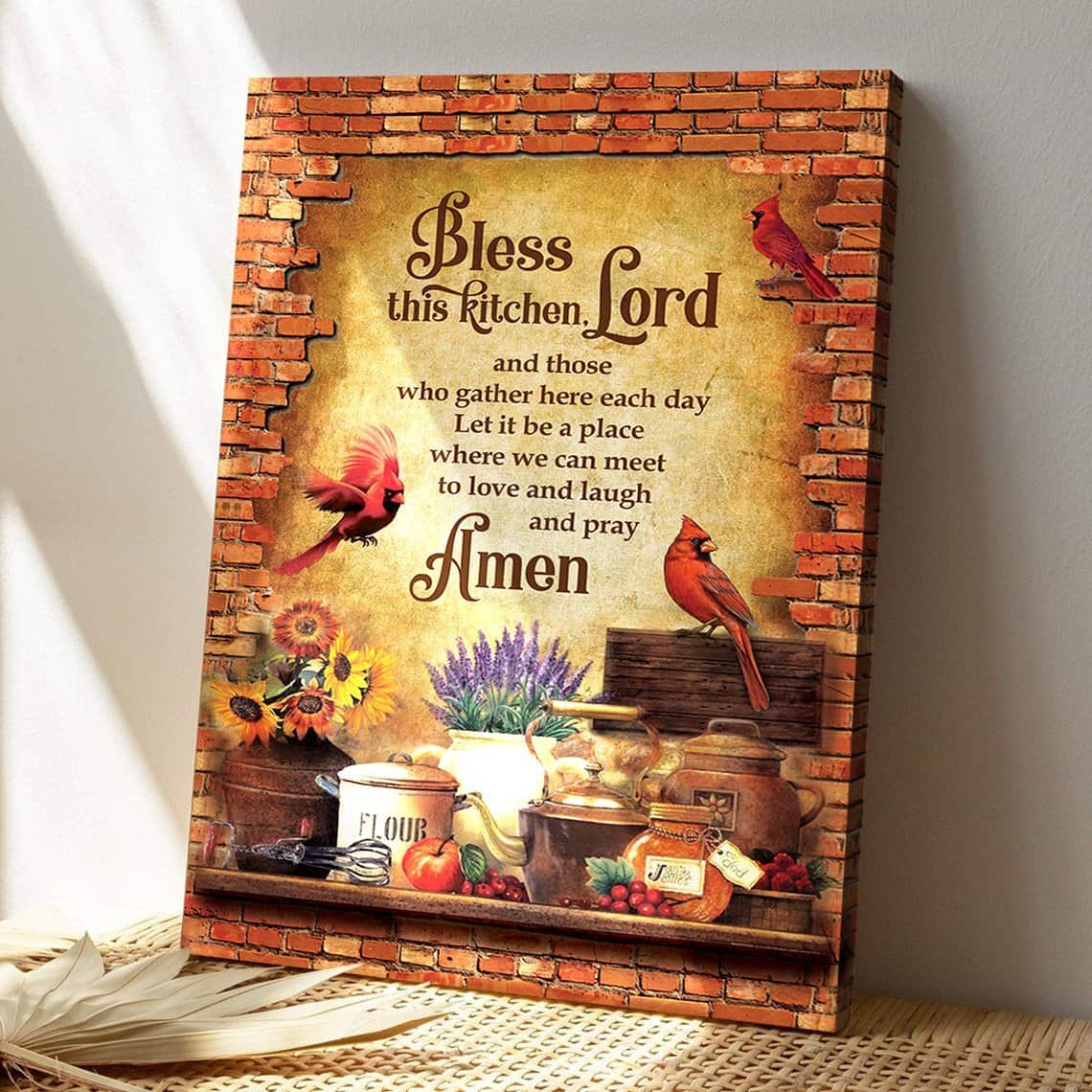 Christian Bless This Kitchen Unique Christian Scripture Canvas Print