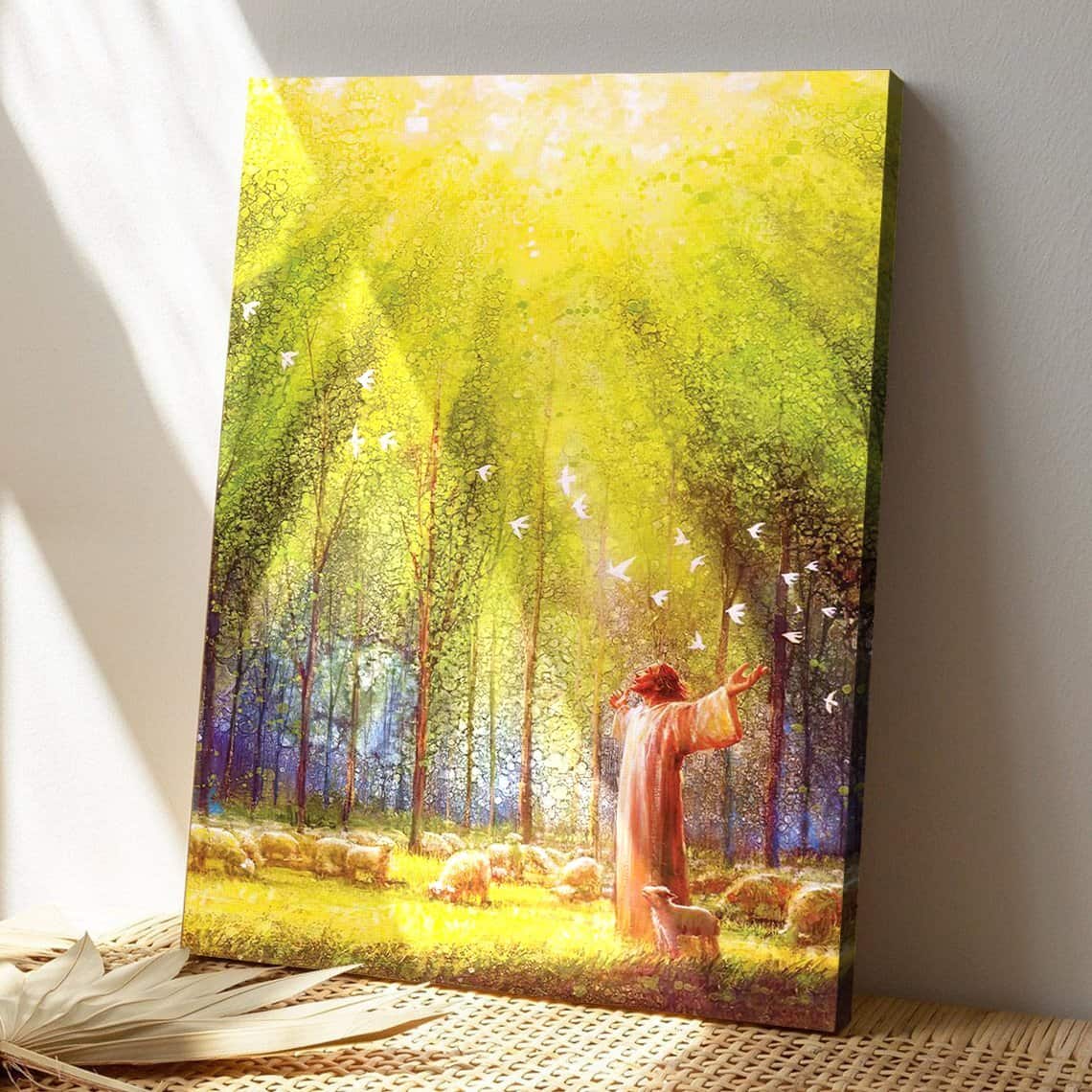 Christian God Is Good Dove And Lamb Scripture Canvas Print Christian God Is Good Dove And Lamb Scripture Canvas Print