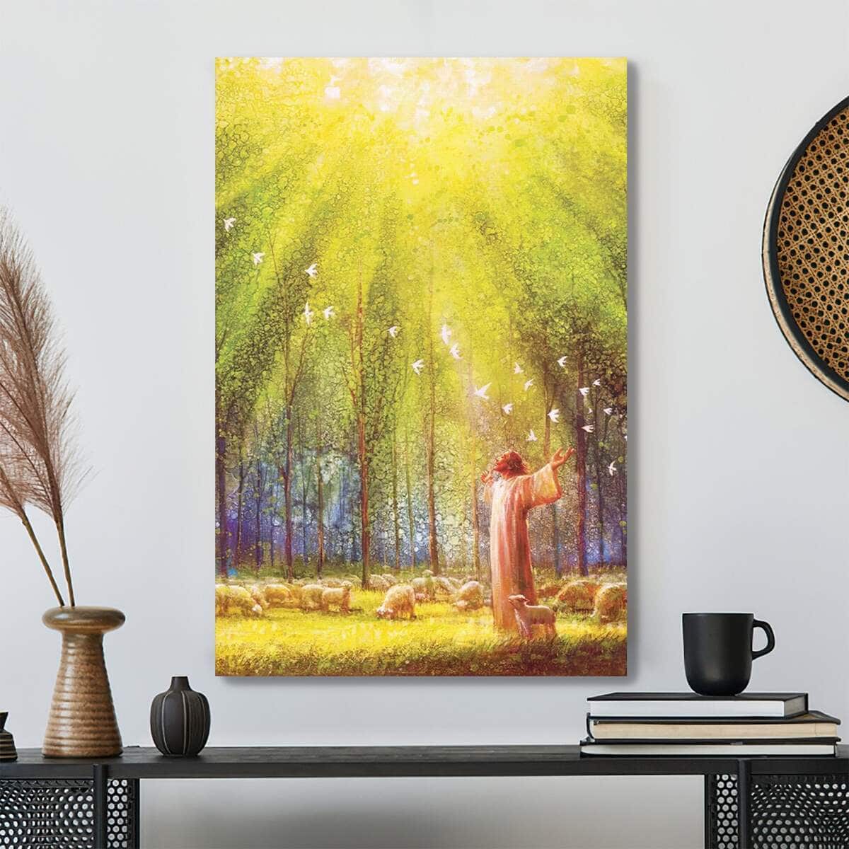 Christian God Is Good Dove And Lamb Scripture Canvas Print Christian God Is Good Dove And Lamb Scripture Canvas Print