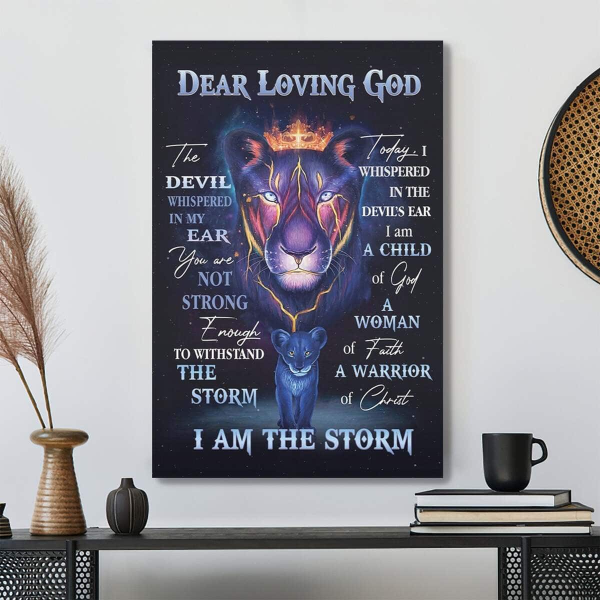 Christian Dear Loving God Lion Scripture Canvas Print Christian Dear Loving God Lion Scripture Canvas Print