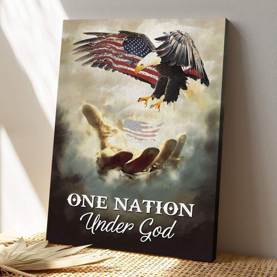 Bible Verse One Nation Under God Jesus Christ Canvas Print