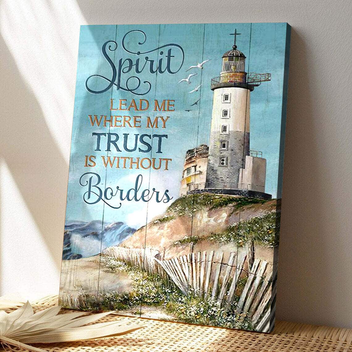 Bible Verse Painting Spirit Lead Me Where My Trust Is Without Borders Jesus Canvas Print