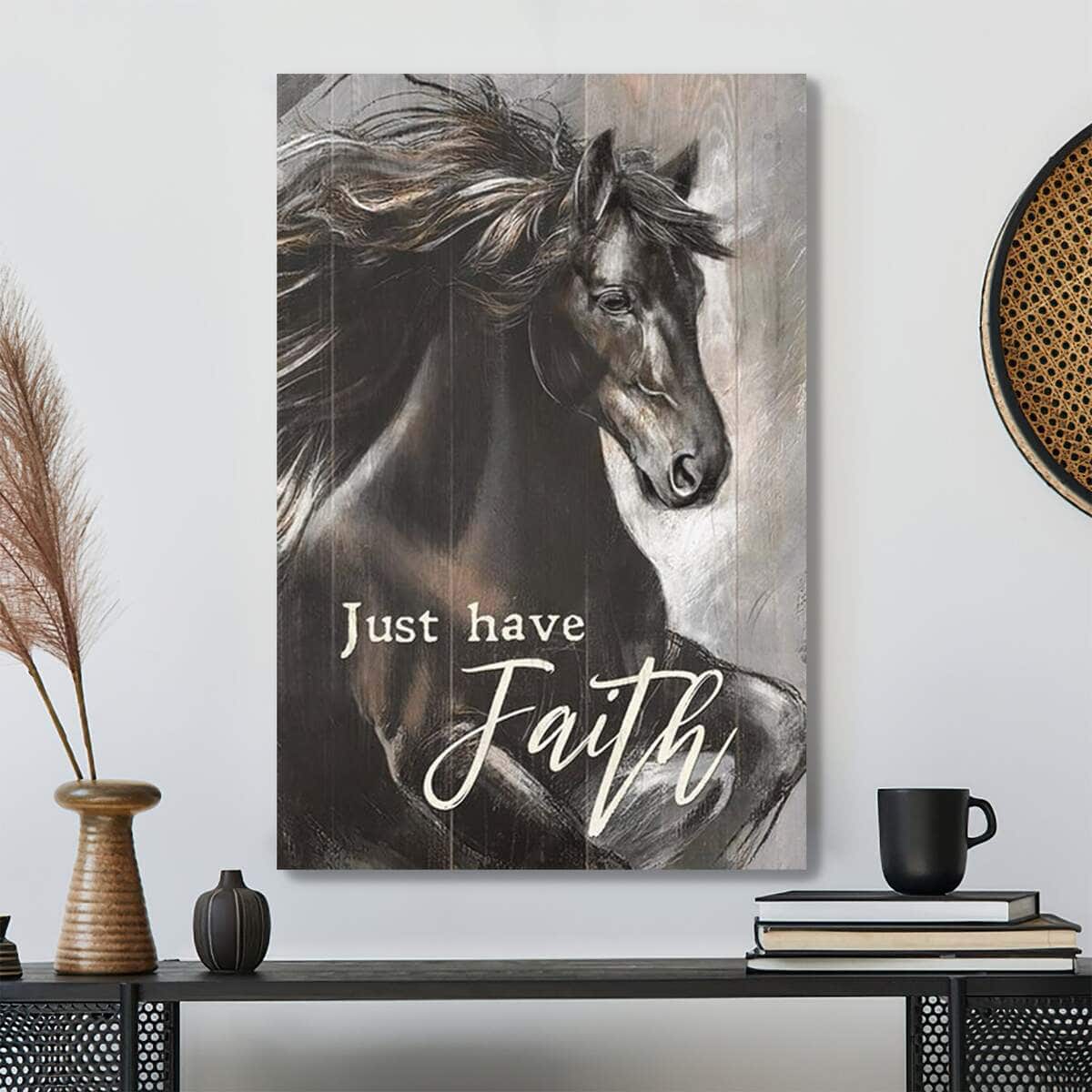 Christian Horse Painting The Amazing Black Horse Just Have Faith Jesus Canvas Print Christian Horse Painting The Amazing Black Horse Just Have Faith Jesus Canvas Print