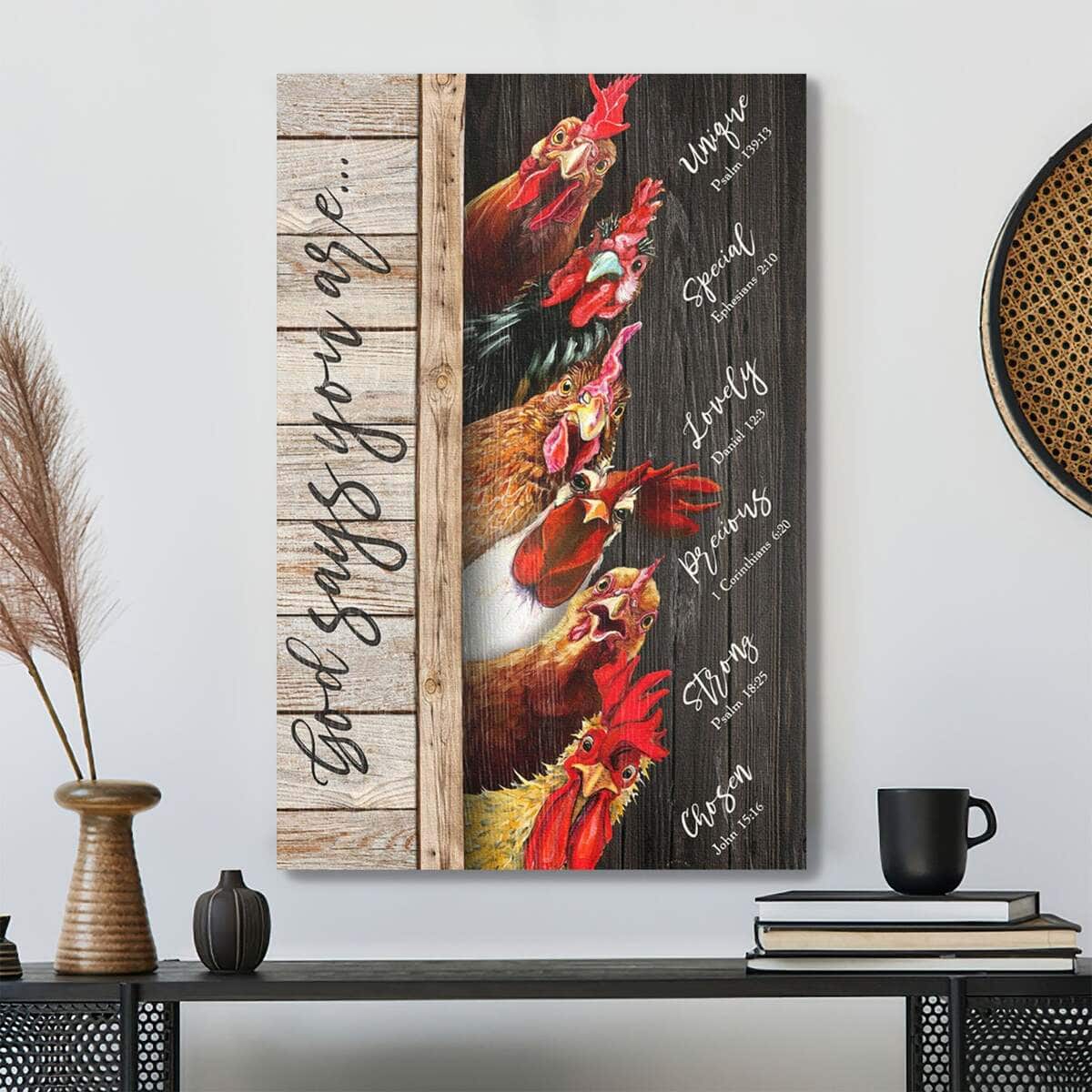 Christian Chicken God Says You Are Bible Verse Religious Canvas Print Christian Chicken God Says You Are Bible Verse Religious Canvas Print