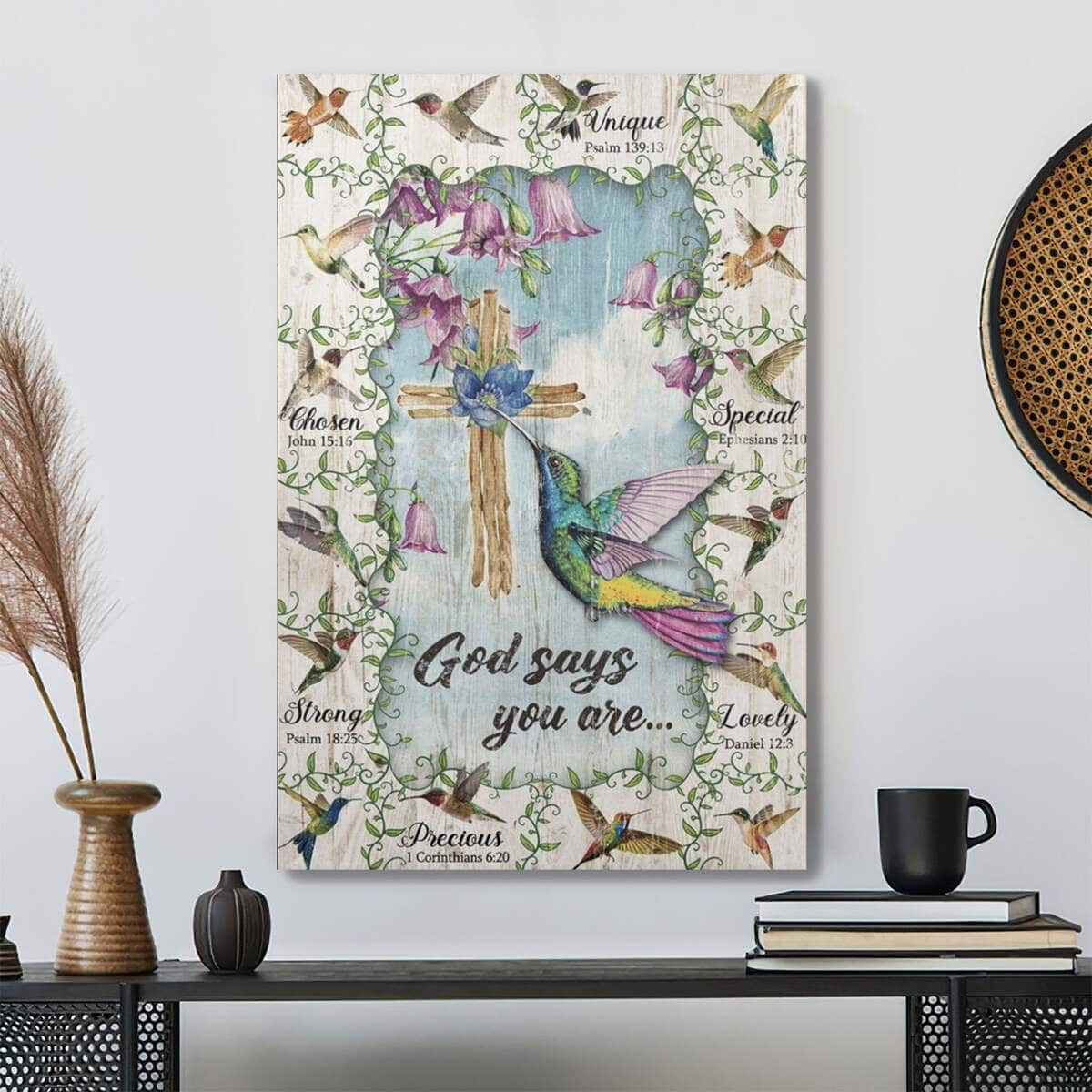 Christian Colorful Hummingbirds God Says You Are Canvas Bible Verse Canvas Print Christian Colorful Hummingbirds God Says You Are Canvas Bible Verse Canvas Print
