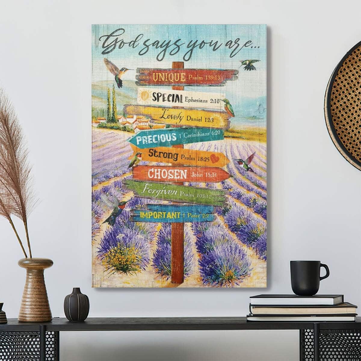 Christian Flower Field God Says You Are Bible Verse Canvas Print Christian Flower Field God Says You Are Bible Verse Canvas Print