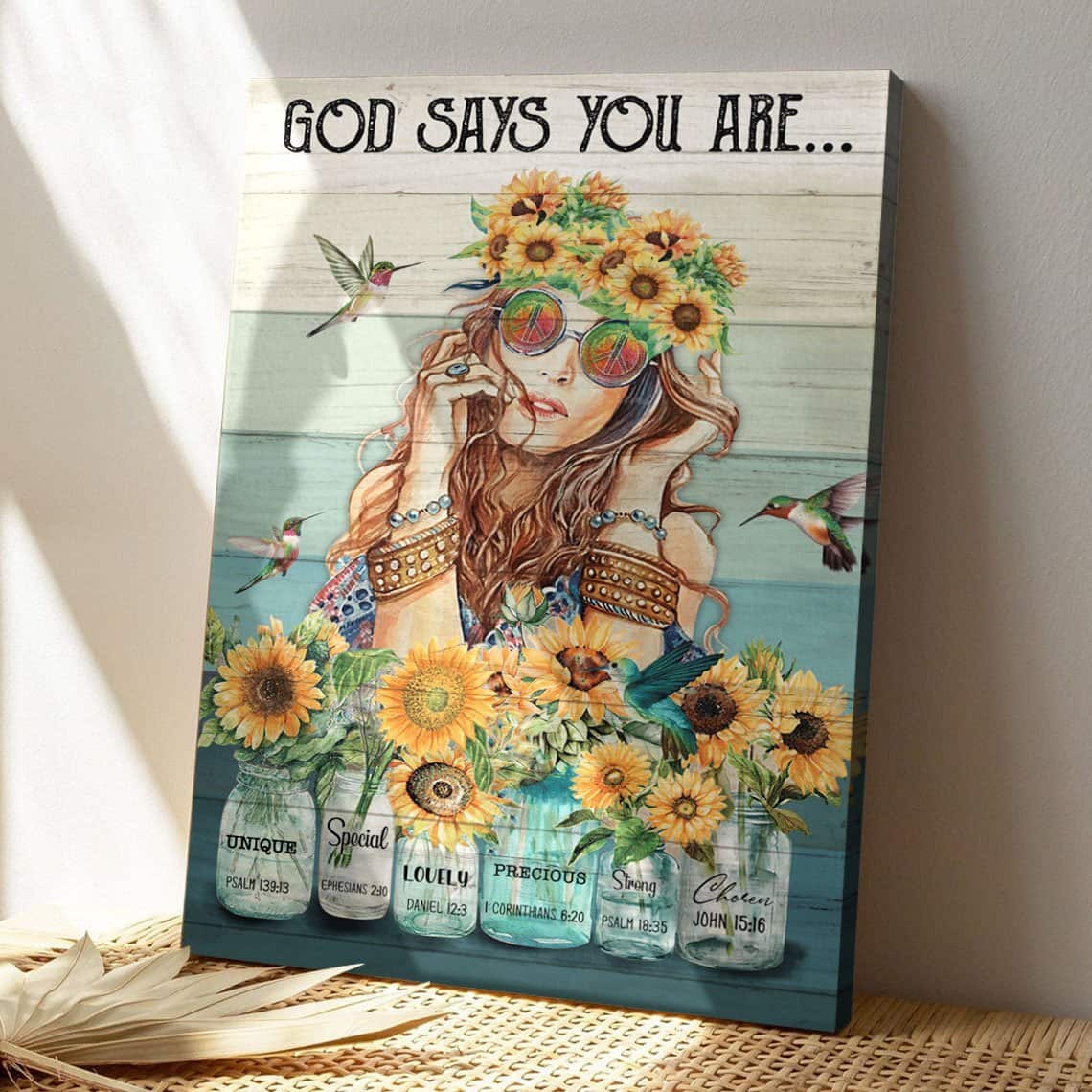 Christian Hippie God Says You Are Bible Verse Canvas Print Christian Hippie God Says You Are Bible Verse Canvas Print