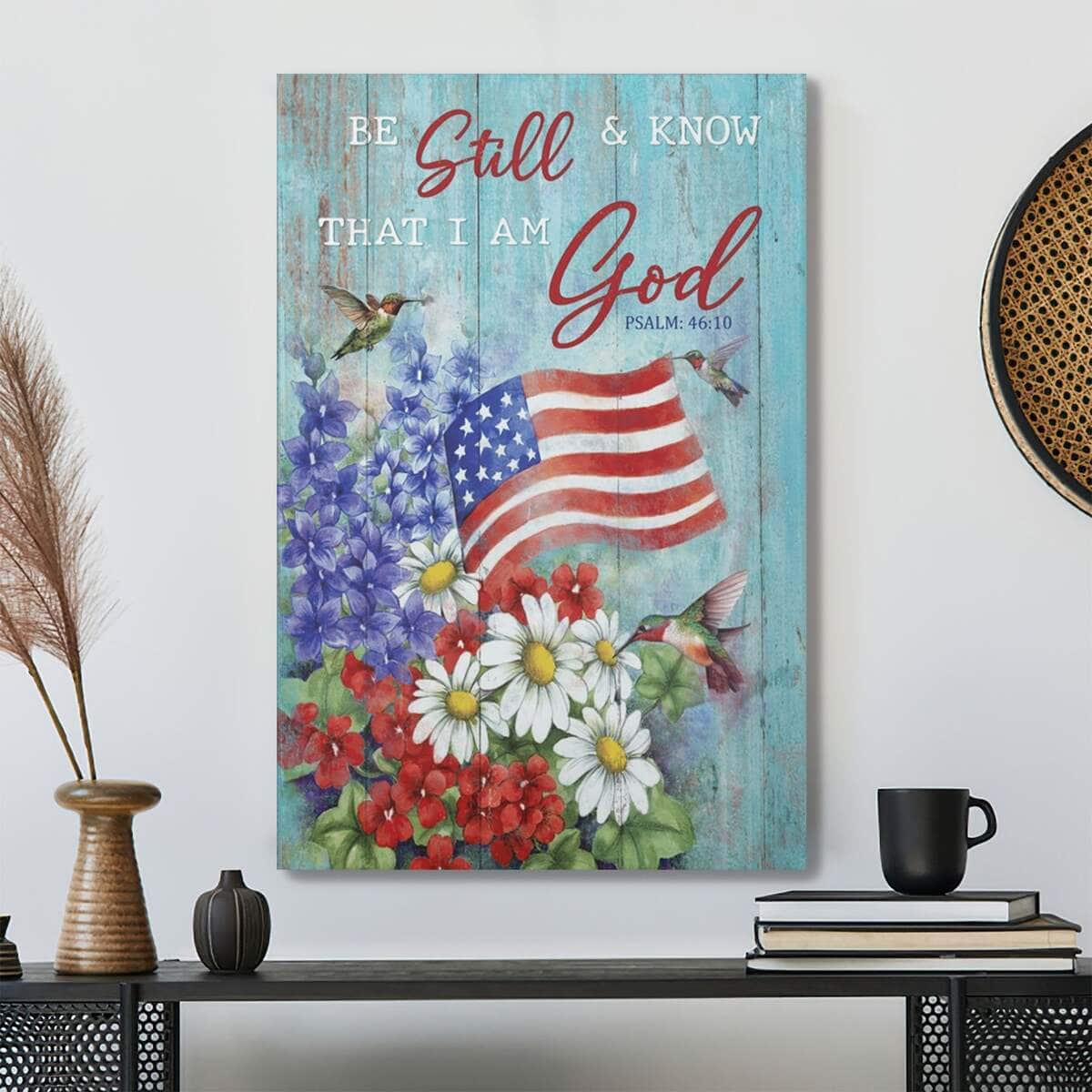 Christian Bible Verse Jesus Be Still And Know That I Am God Canvas Print