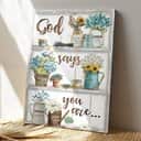 Christian Jesus God Says You Are Bible Verse Faith Canvas Print