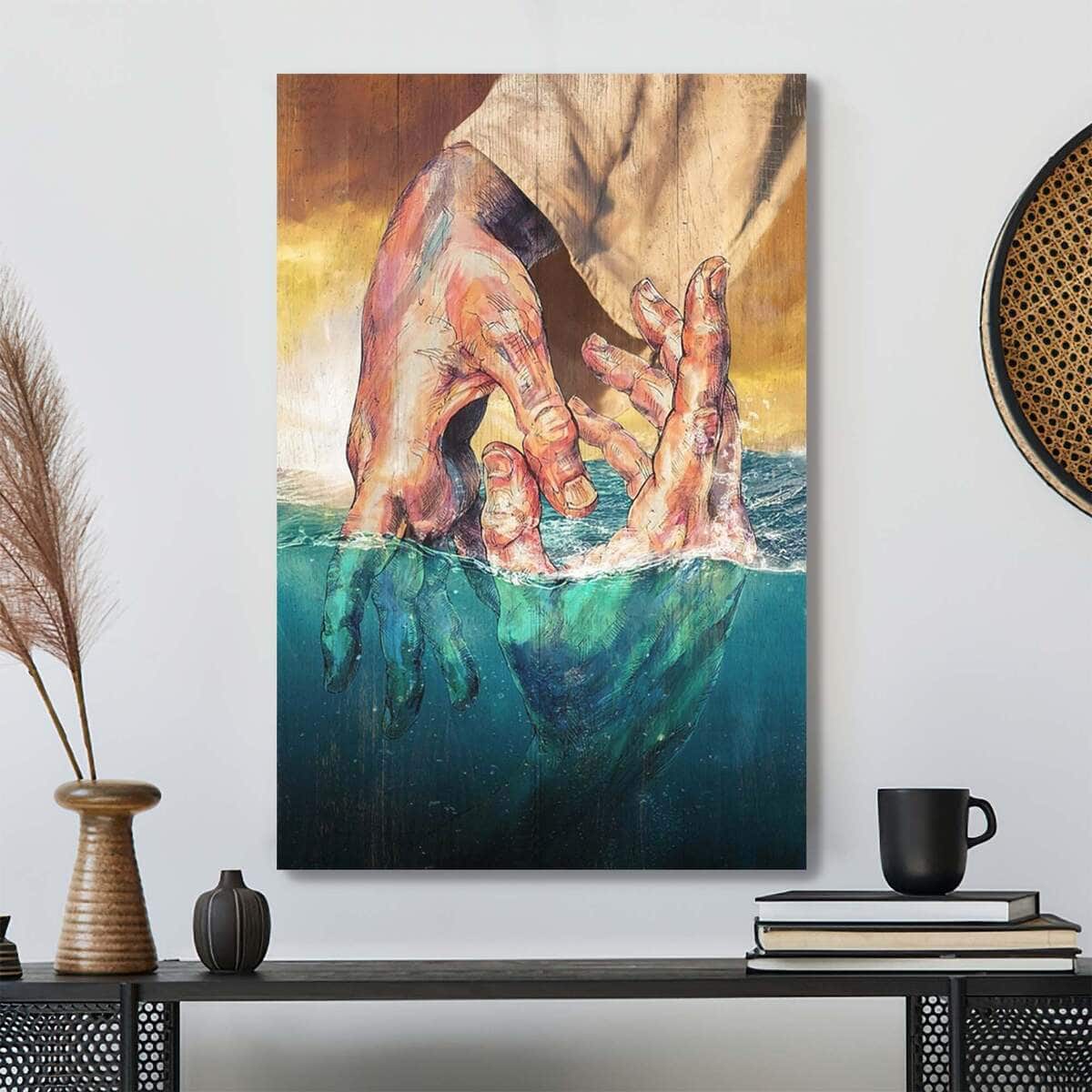 Christian Jesus Holding His Hand Bible Verse Canvas Print Christian Jesus Holding His Hand Bible Verse Canvas Print