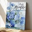 Christian Jesus Just Breathe Butterflies Bible Verse Canvas Print