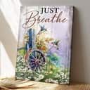 Christian Jesus Just Breathe And Humming Bird Bible Verse Canvas Print